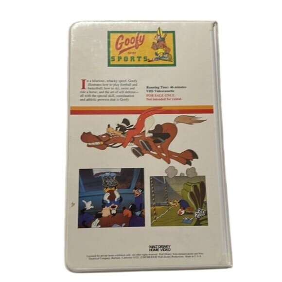 Vintage 1981 Walt Disney Home Video Goofy Over Sports VHS Tape 44VS - Picture 2 of 3
